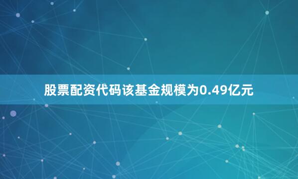 股票配资代码该基金规模为0.49亿元