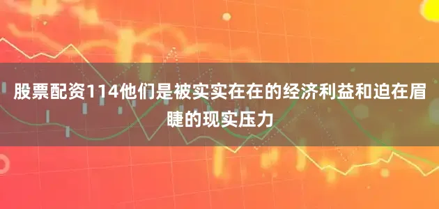 股票配资114他们是被实实在在的经济利益和迫在眉睫的现实压力